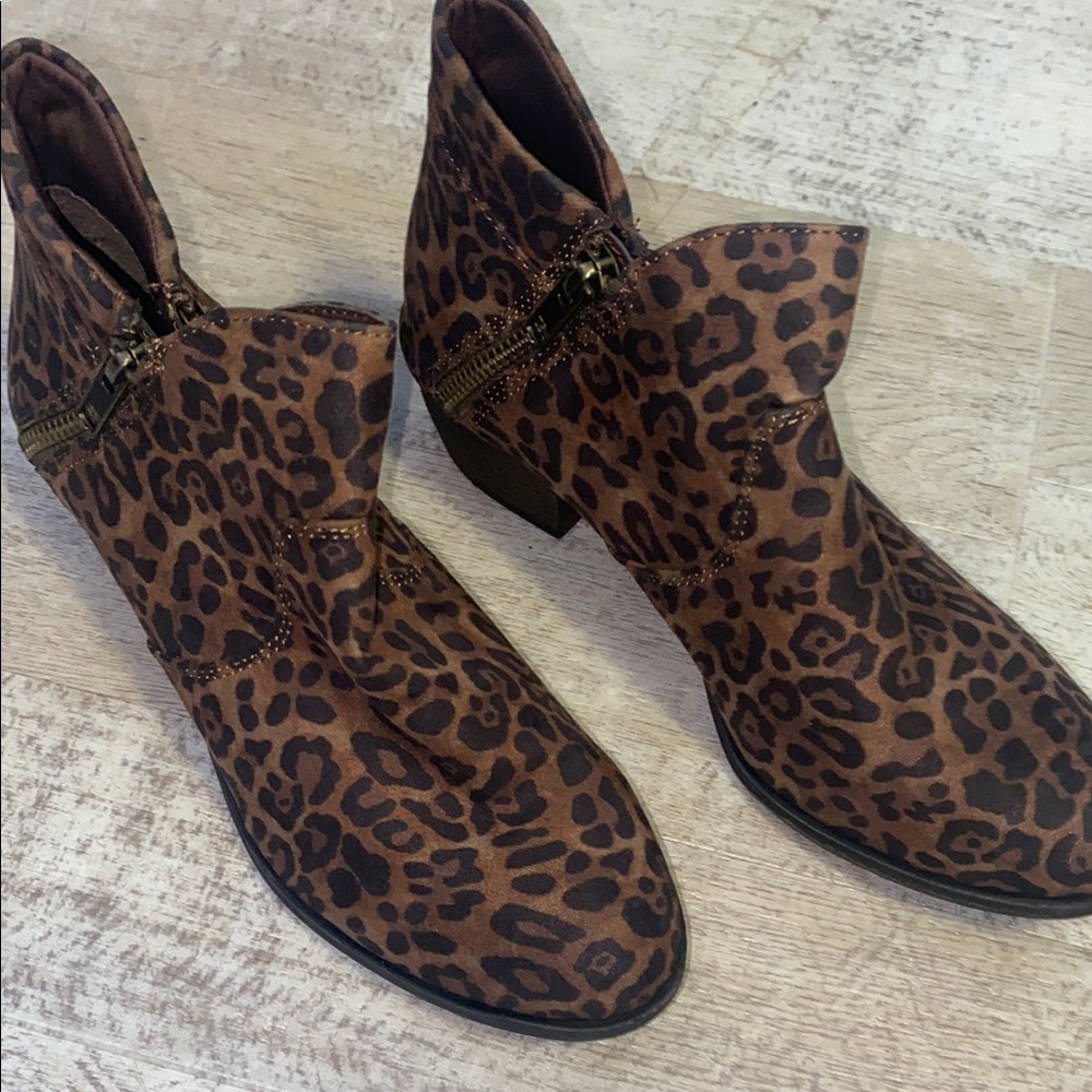 Leopard Print Sun & Stone Ankle Boots